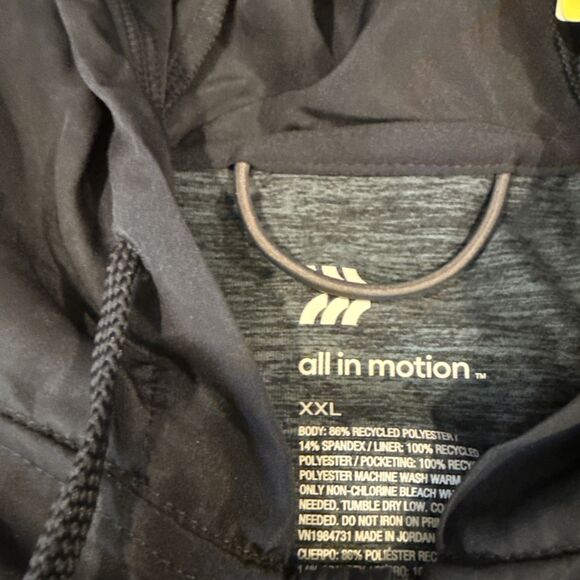 Men's Soft Stretch Hooded Full Zip Top - All In Motion XXL Dark Blue - Picture 4 of 8